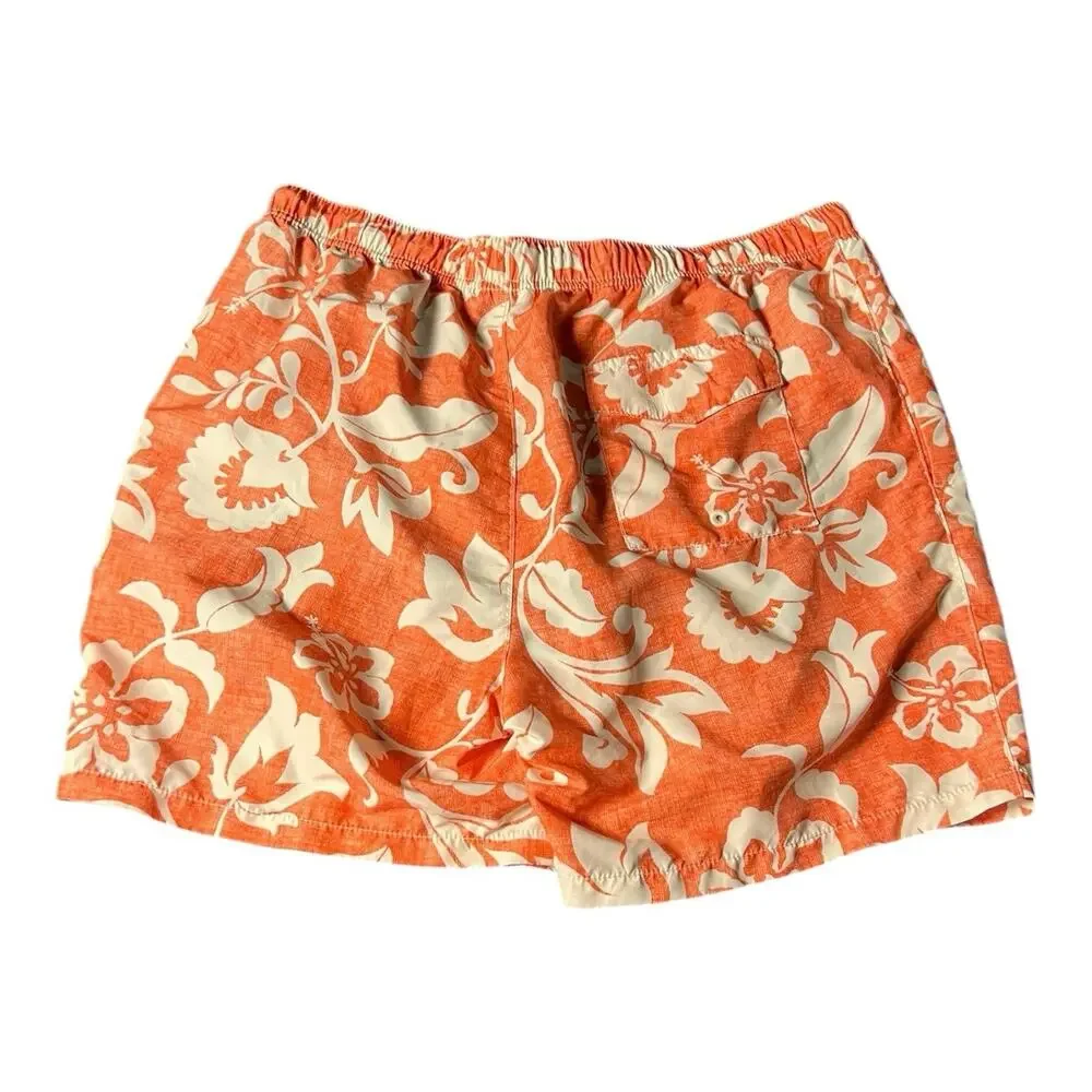 Tommy Bahama Swim Trunks Men Orange Tropical Hawaiian Floral Relax XL Mesh Lined